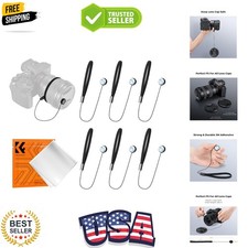 6 Pack Lens Cap Keeper, Camera Lens Cap Leash with Elastic Loop Microfiber ...