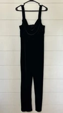 BCBG PARIS WOMENS Panne Velvet JUMPSUIT Black  Size M