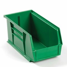Plastic Stackable Bin 5-1/2 x 10-7/8 x 5 Green Lot of 12