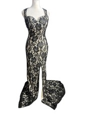 xtaren lace bodycon maxi dress sweat heart cut dark romantic Sz S