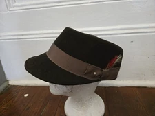 USA Made Popz Topz Telescope Brown Fedora Style Hat 100% Wool, Sz Large 