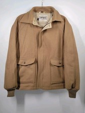 Vintage Campus Camel Tan Wool Lined Coat Size 44 Made In USA