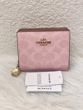 NWT Coach CEC34 Snap Wallet in Signature Canvas  Leather Powder Pink