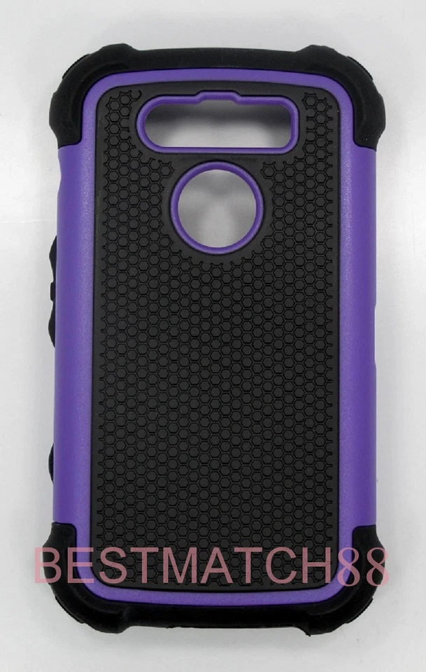 para BlackBerry Torch 9850 / 9860 púrpura triple capas duro y suave estuche ladrón Foto 3 de 4