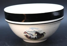 FolkCraft "Running Horses" 6 1/4 Inch Coupe Soup Bowl - Near Mint Condition 