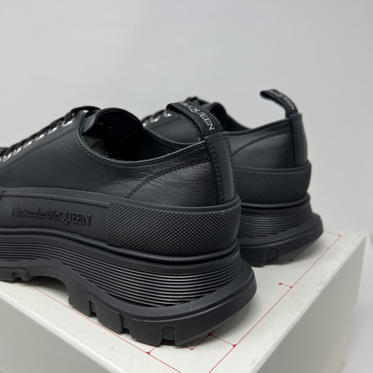 Alexander McQueen Men's Tread Slick Leather Sneakers Size 44