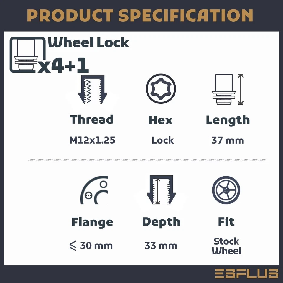 Juego de 4 cerraduras de rueda OEM M12x1.25 negro apto para Nissan NP300/NV350/Pathfinder/Titanio Foto 2 de 4