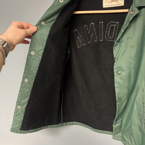 Vintage 80s Deerfoot Champion Medina High School Green Coaches Jacket Size Medium - Bild 7 von 14