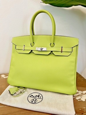 HERMES BIRKIN Bag 35 cm *KIWI CANDY* Silver/PHW Epsom Leather