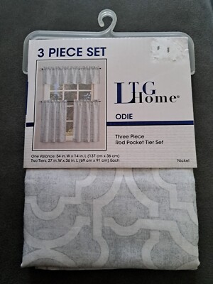 LTG Home 3 piece set Cafe Style Curtain - ODIE - BRAND NEW