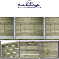 6x4ft ROMA Single Horizontal Slatted Modern Treated Garden Fence/Trellis Panel