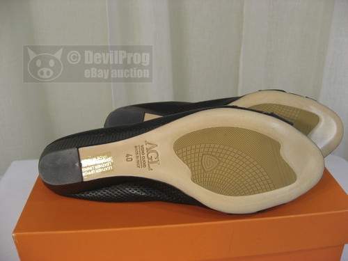 NUEVO EN CAJA AGL Mujer Negro Cuero Perforado Cuña Punta de Pistera EE. UU. 10/EU 40 Zapatos $340 - Imagen 11 de 12