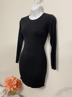 Face Face Fashion Women s Bodycon Black Midi Long Sleeve Dress XS Lightweight