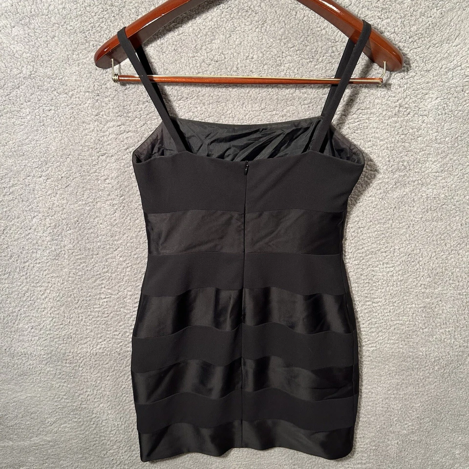 Vestido para mujer Laundry by Shelli Segal manga con tiras línea A rayas 8 negro Foto 3 de 4