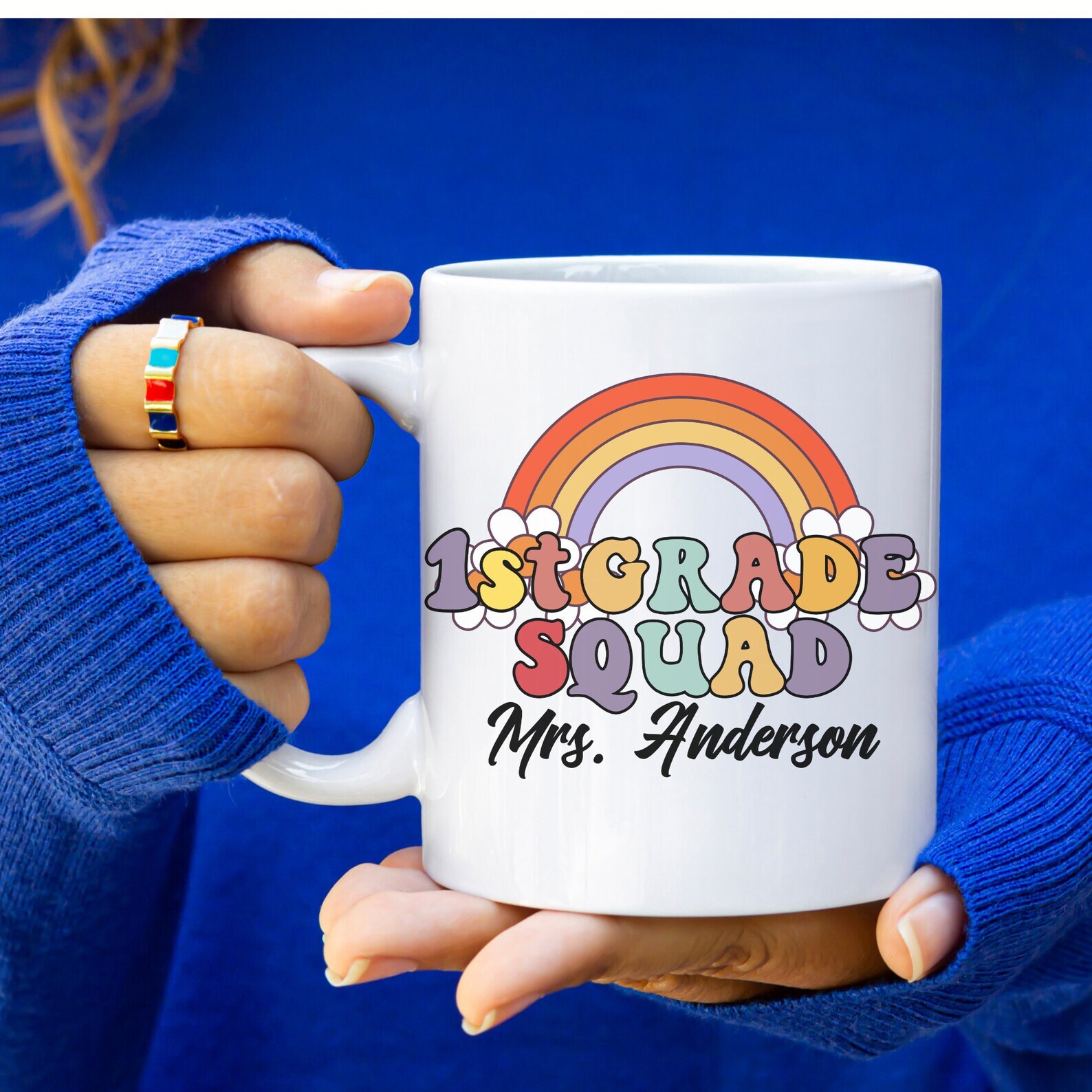 Personalized First Grade Teacher Squad Mug Teacher Gifts Thank You Teacher Mug