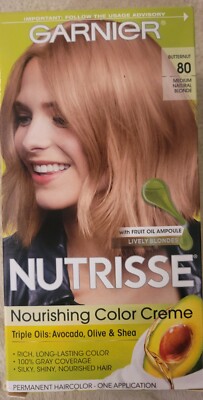 GARNIER NUTRISSE NOURISHING COLOR CREME 80-MEDIUM NATURAL BLONDE HAIRCOLOR