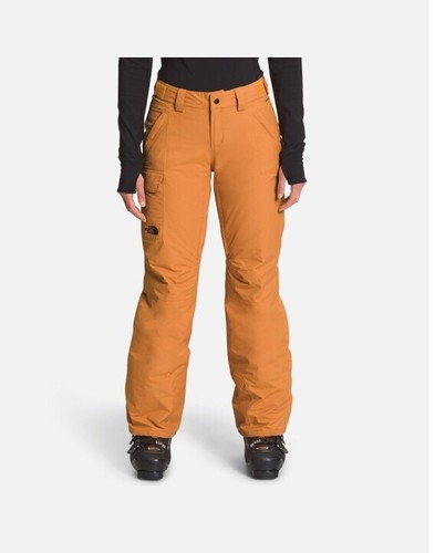 North Face Women Freedom Insulated Waterproof Snow Ski Pant Bib Timber Tan XS - Picture 2 of 7
