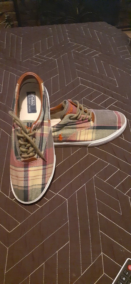 Polo ralph lauren Plaid Thornton Canvas Sneakers | eBay display picture 2