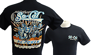 So-Cal Re-Power (7043) T-SHIRT 100% Black Cotton MOPAR CHEV FORD