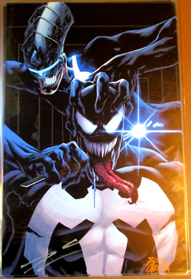2X SIGNED DONNIE CATES & RYAN STEGMAN VENOM Vs ALIEN FLASH 11X17 ART PRINT P109