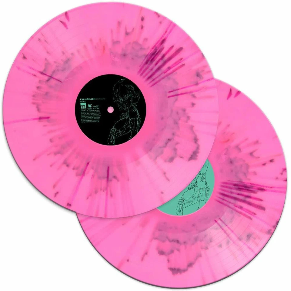 EVANGELION FINALLY 2X VINYL NEW! LIMITED PINK SPLATTER LP! ANIME SOUNDTRACK - Image 2 of 2