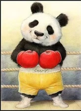 Modern animal panda Canvas Printing Framed Decorative Mural