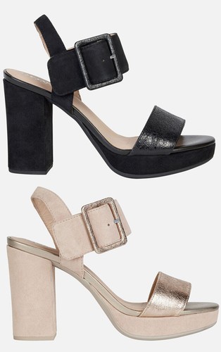GEOX GERBERA D15GRE scarpe donna sandali aperti alti tacco plateau pelle  nappa | eBay