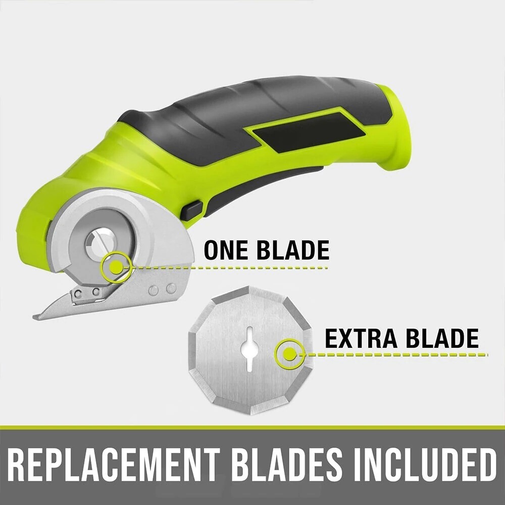 Cordless Electric Rotary Scissors for PVC Leather Crafts Sewing Cardboard-image