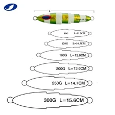 OCEAN CAT Slow Pitch Jig Flat Fall Jigging Metal Fishing Lures Baits Tackle 160G