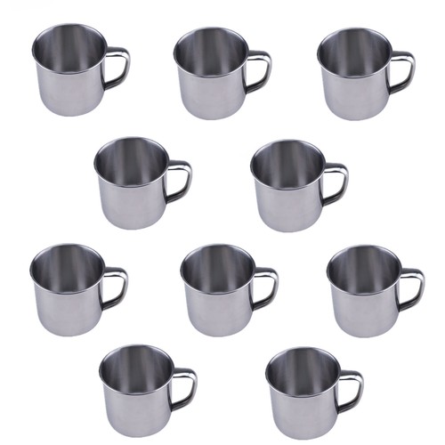 2/4/6/10 Pcs of Stainless Steel Coffee Tea Cup with Handle 6oz Espresso Cup - Picture 9 of 9