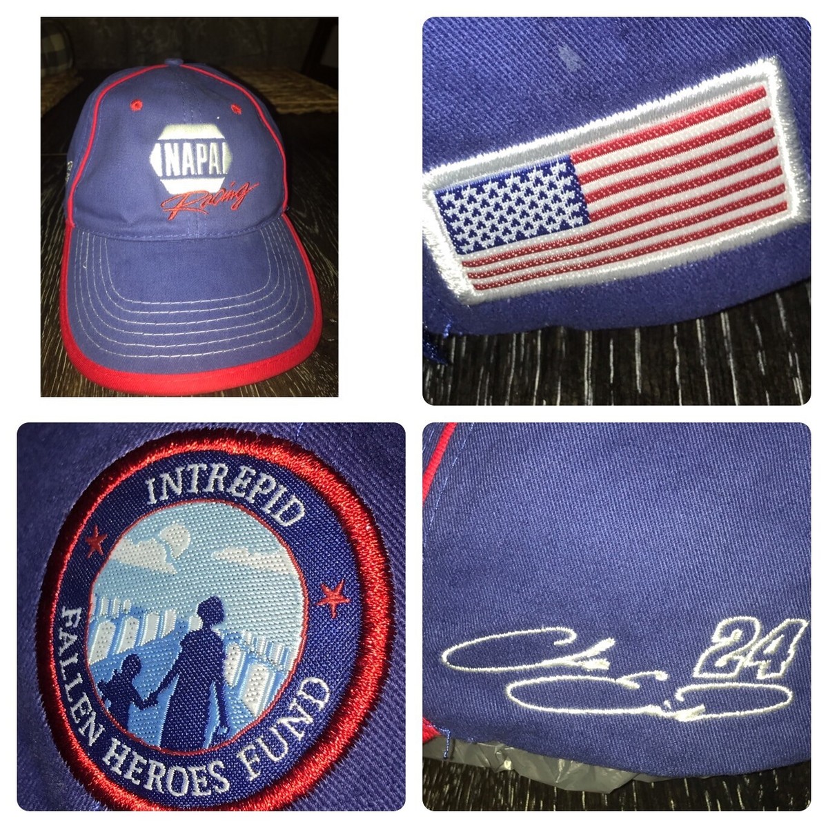 RARE STYLE Chase Elliott #24 NAPA Darlington Throwback Hat Cap FALLEN  HEROES USA