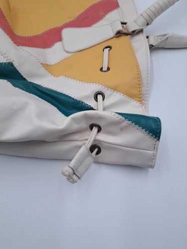ALDO Womens Handbag Purse Tote Drawstrings Colorblock Vintage Multicolor - Picture 8 of 13