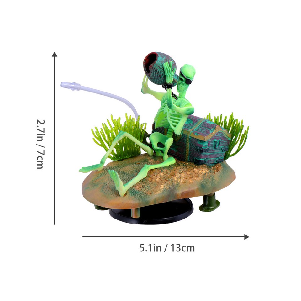 Skeleton Aquarium Decor Fish Tank Landscaping Airoperated Ornament