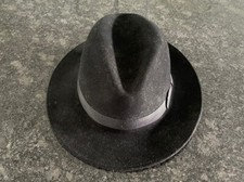 Bailey Baker Wool Fur Fedora Hat Fitted Size Medium Black Made In USA Worn