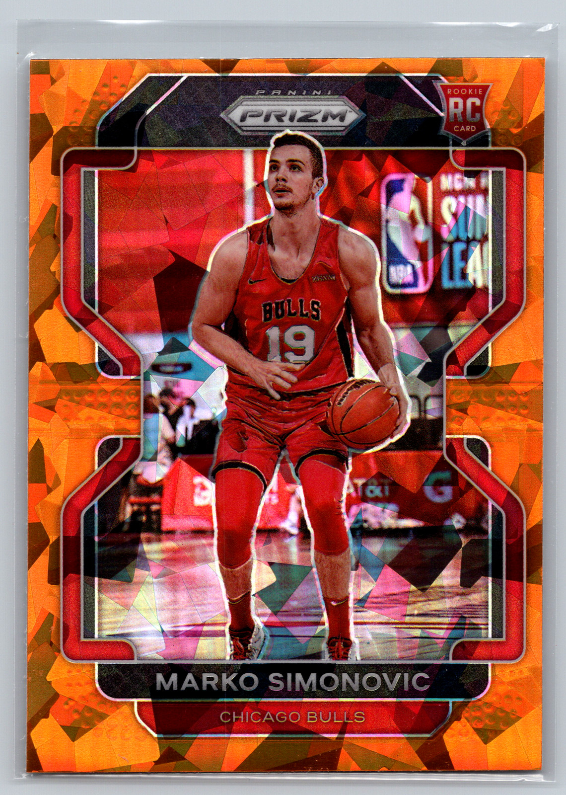 2021 Prizm #166 Marko Simonovic Orange Cracked Ice RC NM-MT