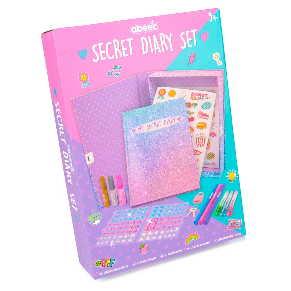 Secret Diary Set for Girls - Includes Stickers For Girls, Gel Pens And Felt Tips