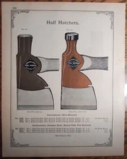 1893 Germantown Tool Works Half Hatchets Color Print Ad Catalog Page AD-18