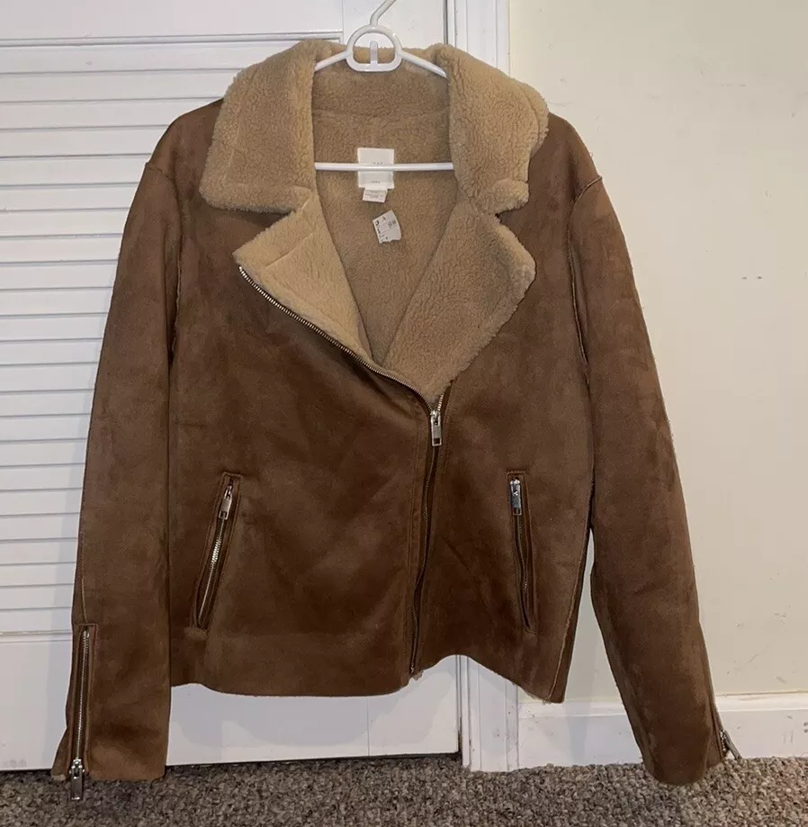 Womens New H M Light Brown Sherpa Jacket eBay