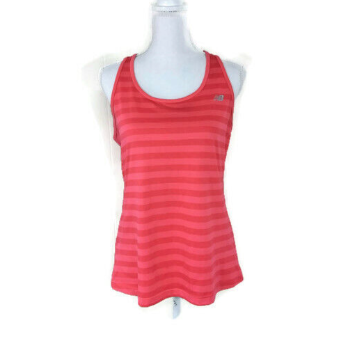 New Balance Large Striped Razor Back Exercise Workout Top Tank Shirt