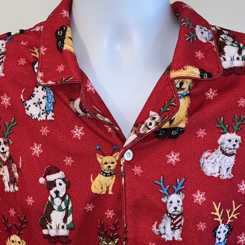 NICK & NORA Christmas Dogs Flannel Holiday Pajamas Set PJs Girls Boys XL 16-18 - Picture 2 of 16