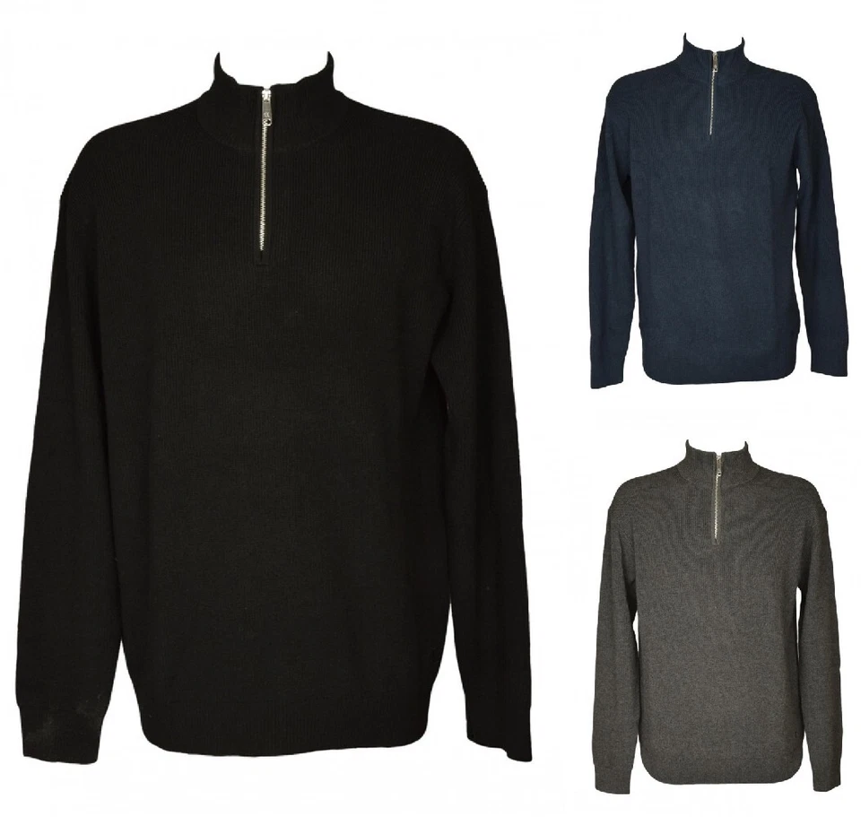 Pull homme CK CALVIN KLEIN JEANS avec col montant demi-col avec zip en laine mél - Photo 1/1