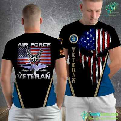 Custom Name Veteran Us Air Force American Flag Veterans Air Force 3D T- shirt