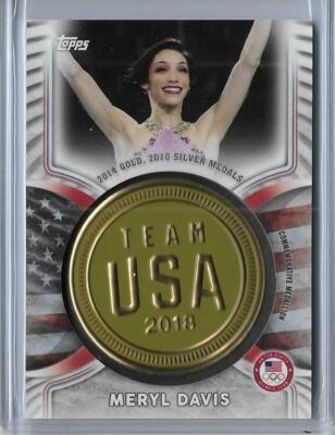 AWESOME 2018 TOPPS OLYMPICS MERYL DAVIS MEDALLION CARD ~ /99 ~ FIGURE SKATING
