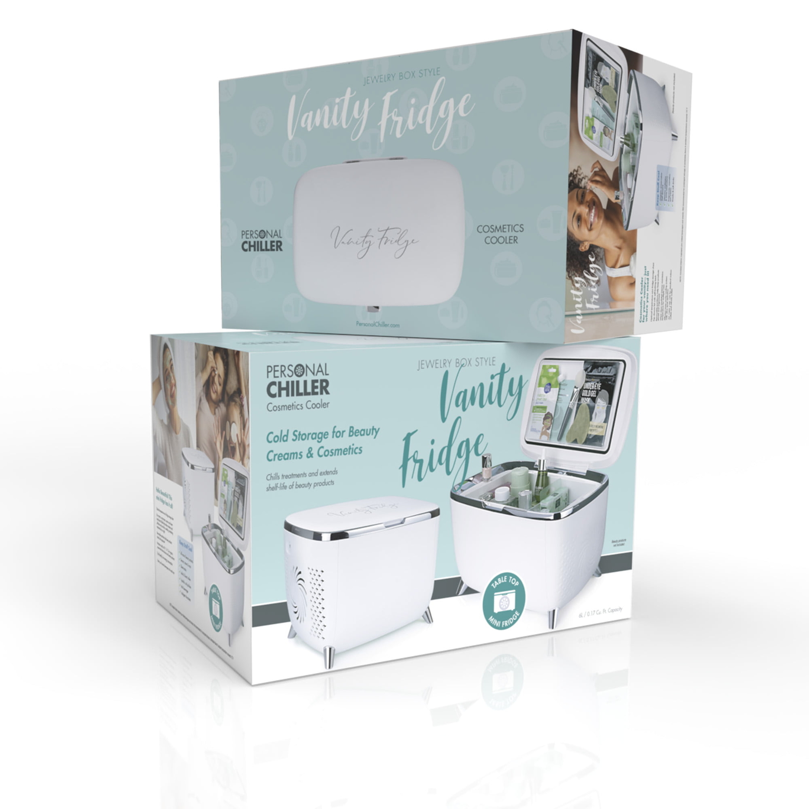 Personal Chiller 6L Cosmetics Skin Care Vanity Mini Refrigerator, White