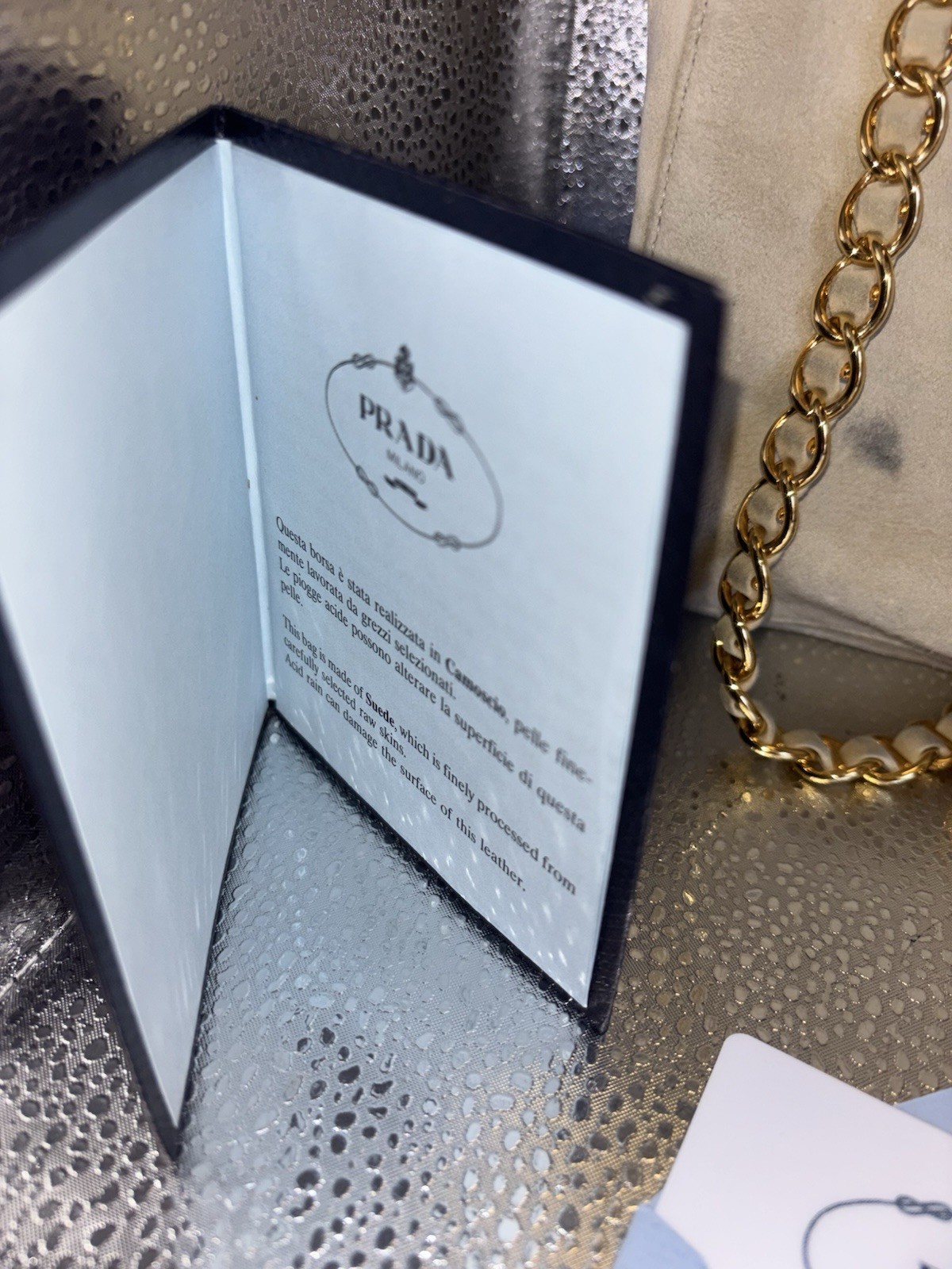 Vintage  PRADA BEIGE SUEDE SMALL Chain SHOULDER BAG handbag thumbnail 19