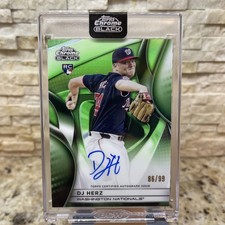 2025 Topps Chrome Black - Autographs DJ Herz #CBA-DH Green Refractor /99 (AU,...