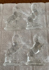 4 Horse VTG Glass Horse Figurines  Clear Rearing Up Small Art Deco C circle mark — photo 2