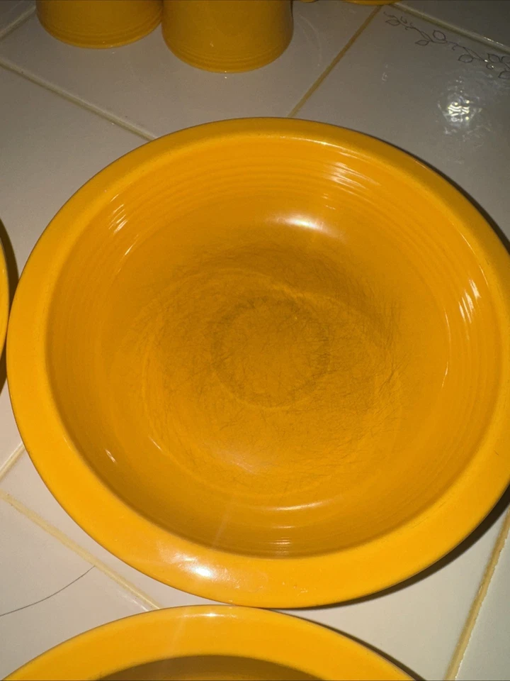 Lote de 4 tazones grandes para servir HLC Fiesta Classic Rim 8 1/4 pulgadas S~ amarillo narciso Foto 4 de 4