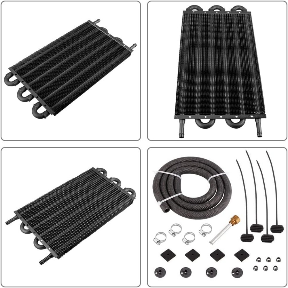 Converter Radiator 6 Row Universal Remote Transmission Oil Cooler Radiator Converter Kit ...