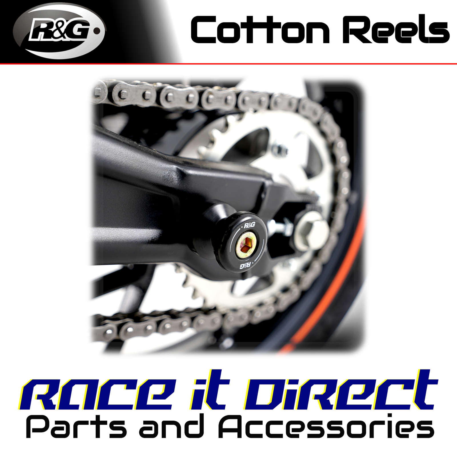 Cotton Reels for Kawasaki Z750 2004-2006 White R&G